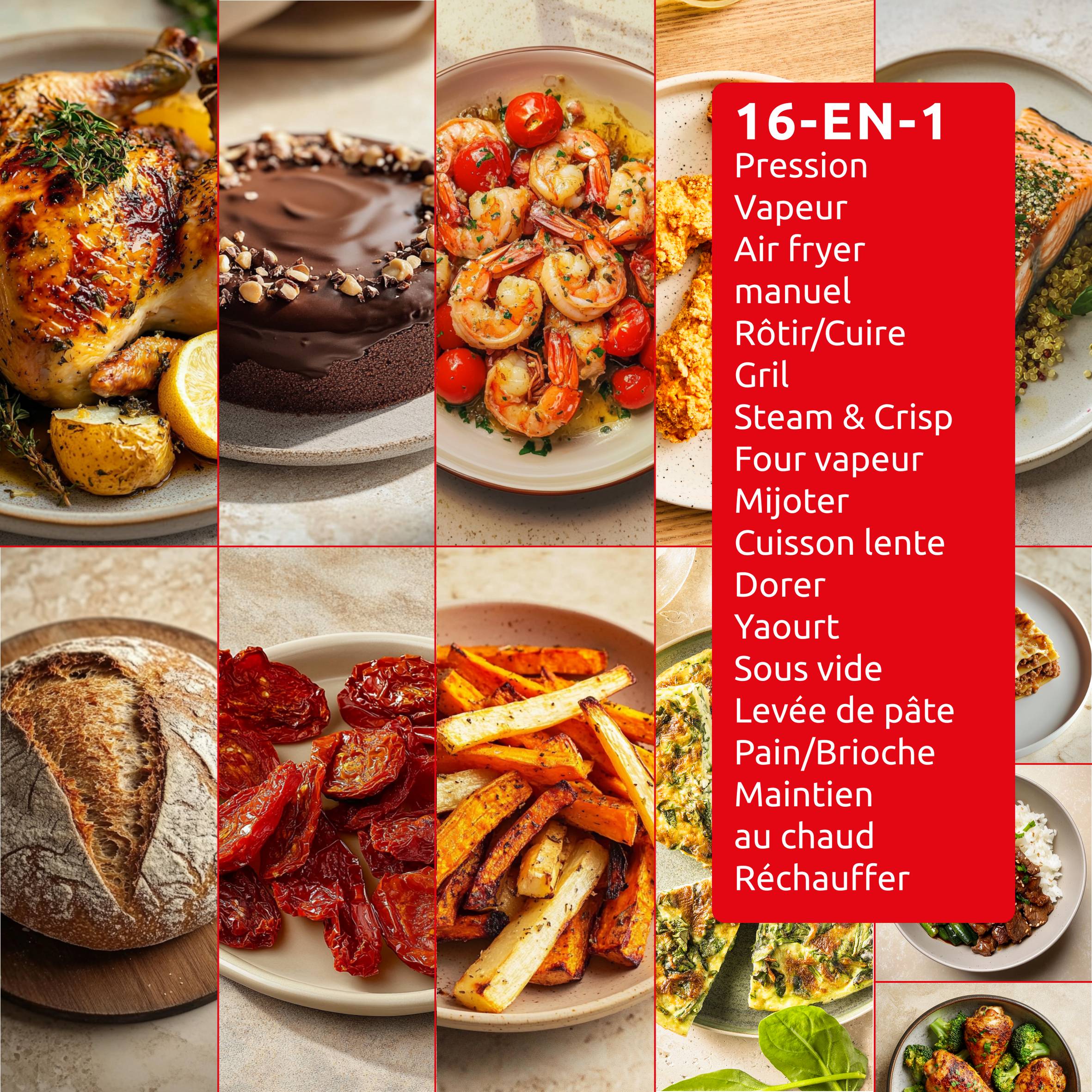 Cookeo Infinity CE9721F0 Multicuiseur intelligent haute pression + air fryer - 16 programmes - Recettes illimitées - Connecté