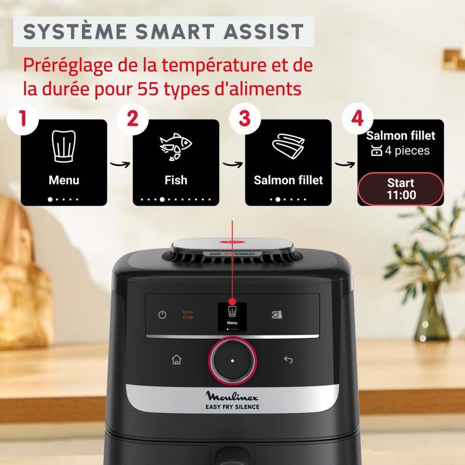 Easy Fry Silence EZ5728F0 Air fryer - Smart Assist - 5L - Technologie Silencieuse