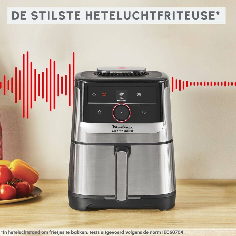 Easy Fry Silence, air fryer 5L, Silent technology, Smart Assist-systeem