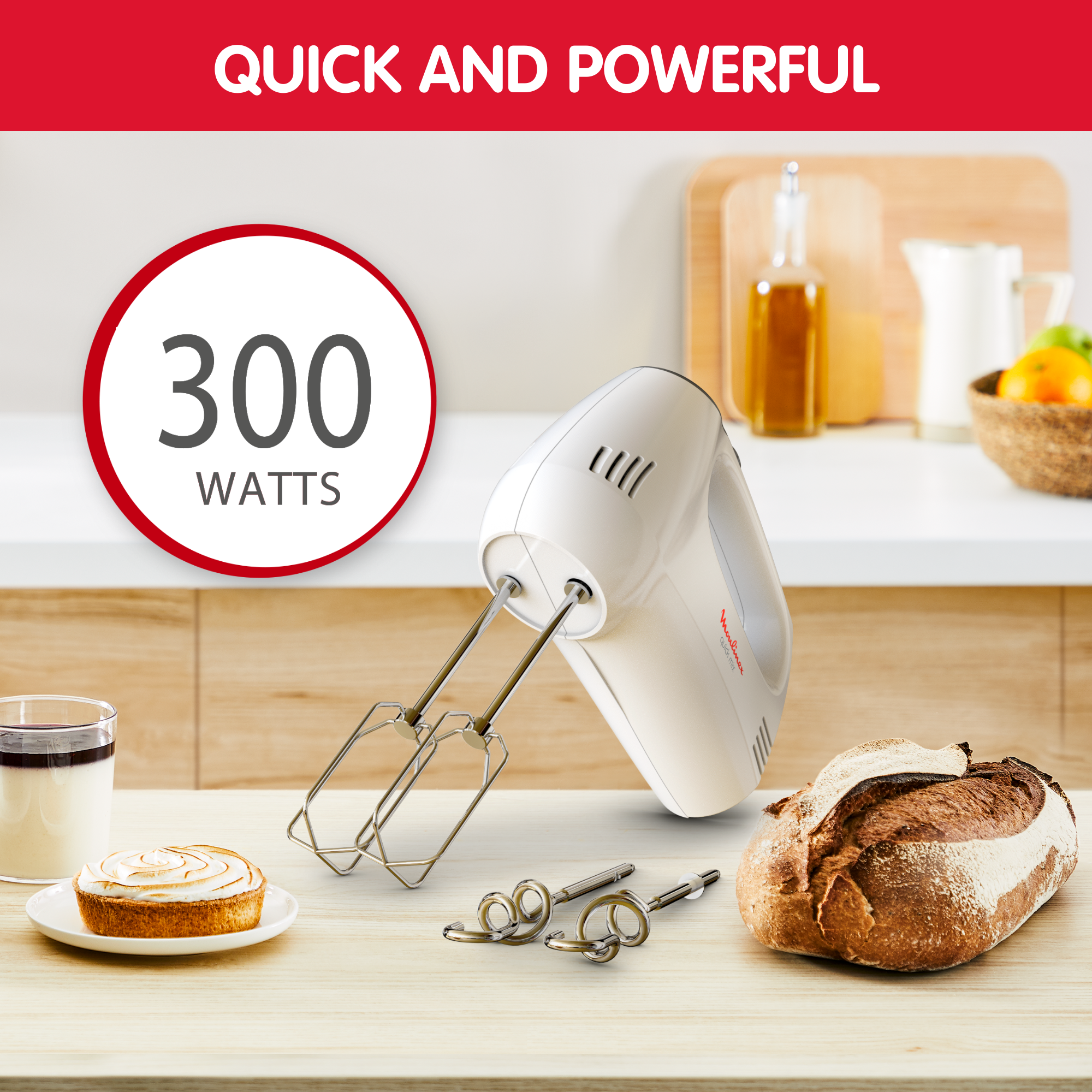 QuickMix HM3101B1 Batteur - 300W - 4 accessoires