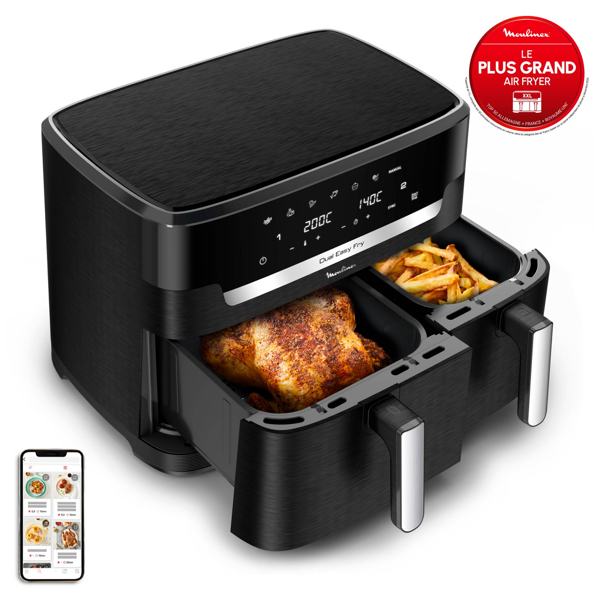 Dual Easy Fry XXL EZ9428F0 Air Fryer - 7 programmes - 6,5L + 4,5L