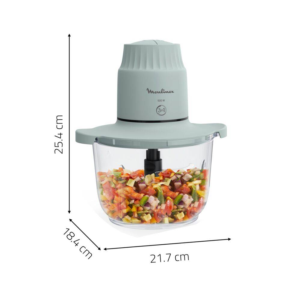 Choppeo, Glass Bowl Chopper, 1 L Capacity, Borosilicate Glass
