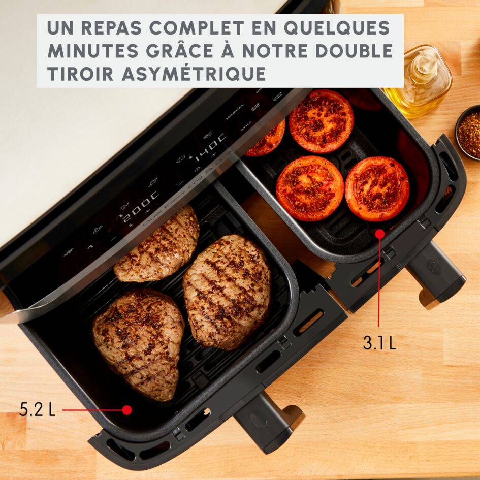 Dual Easy Fry & Grill EZ905D20 Air fryer - 8 programmes - 5,2L + 3,1L