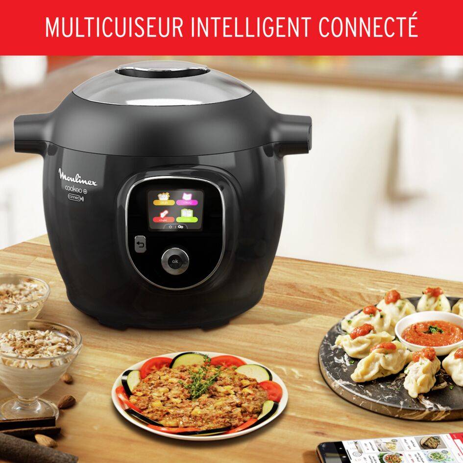 Cookeo+ Connect CE867810 Multicuiseur intelligent haute pression - 6 programmes - Recettes illimitées - Connecté