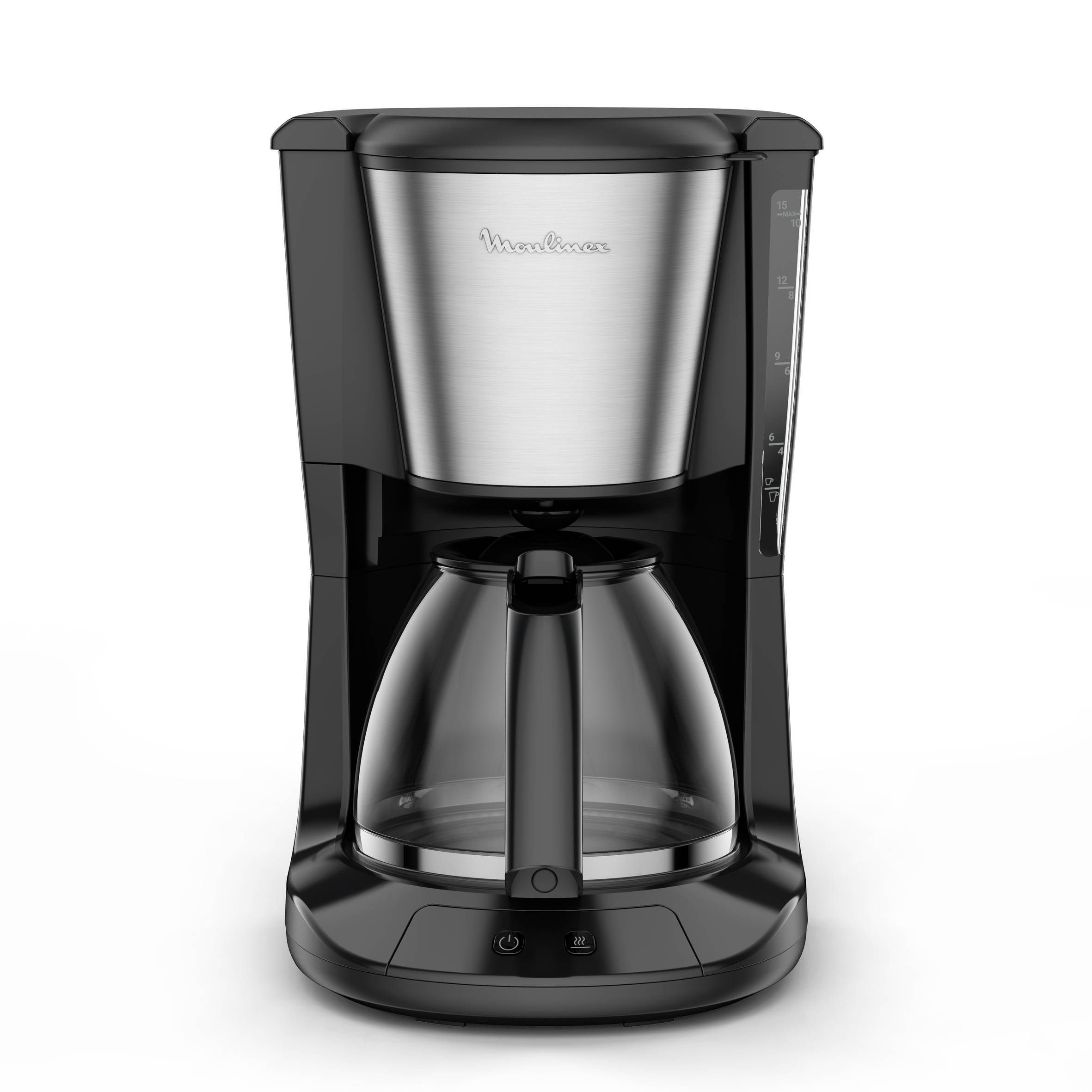 Subito, filterkoffiezetapparaat, optionele warmhoudfunctie, modern ontwerp, zwart en inox