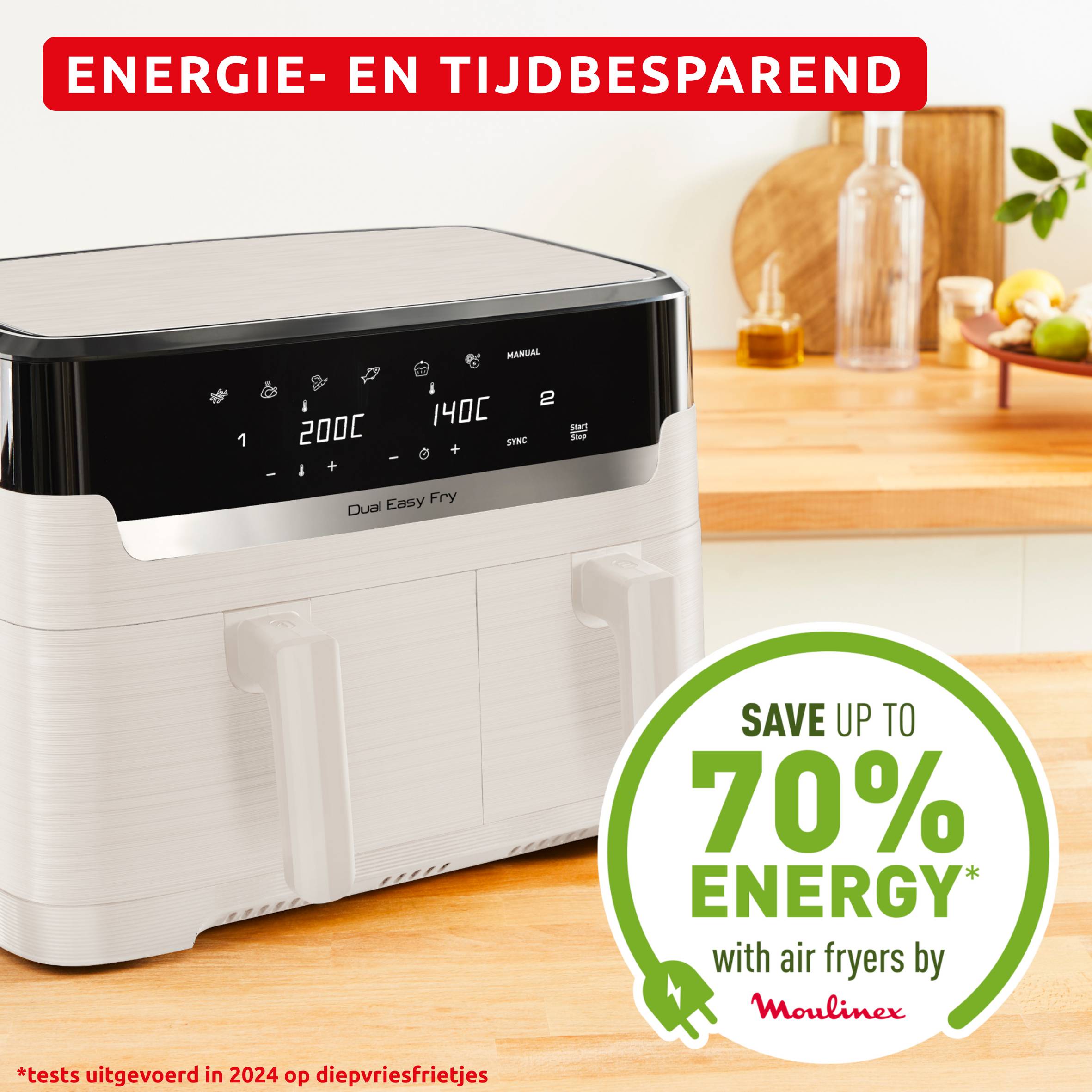 Dual Easy Fry EZ901AF0 Airfryer – 6 programma’s – 8 L – Speciale Ivoor Collectie