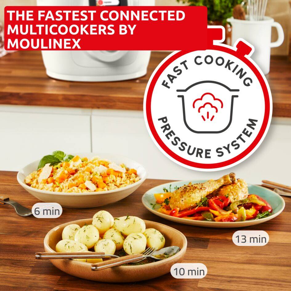 Cookeo Wifi 8-in-1 CE952AF0 Intelligente hogedruk multicooker - 8 programma's - Oneindig aantal recepten - Geconnecteerd