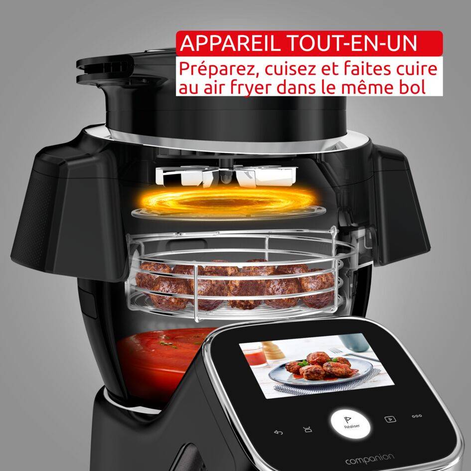 i-Companion Touch Pro HF93L8F0 Robot cuiseur - 17 programmes - 8 accessoires - Balance intégrée + Extension air fryer
