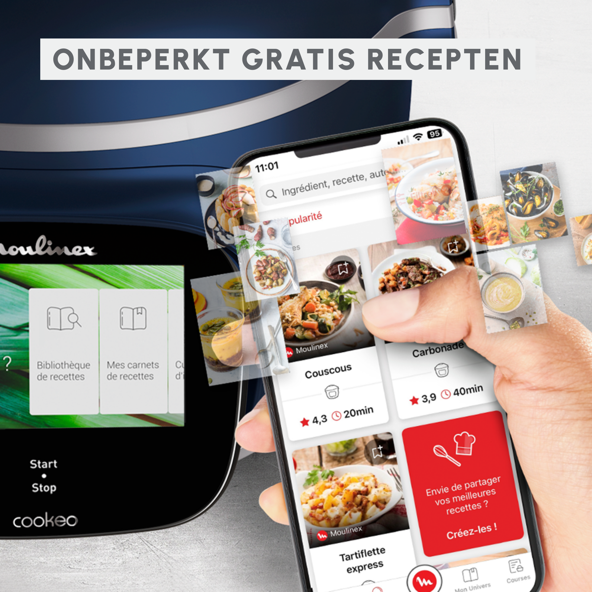 Cookeo Touch Pro CE943410 Intelligente hogedruk multicooker - 13 programma's - Oneindig aantal recepten - Geconnecteerd - Ingebouwde keukenweegschaal