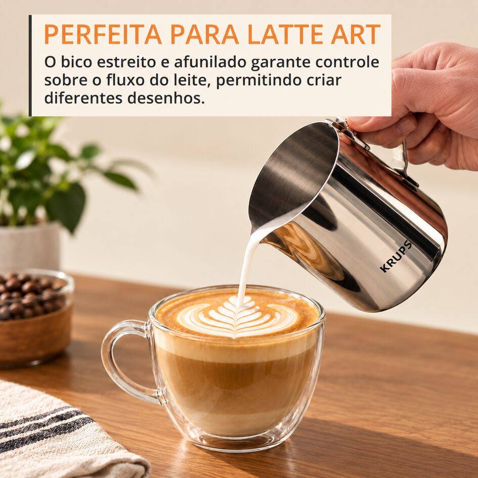 KRUPS Barista, Pot à lait, Acier inoxydable, 35&nbsp;cl