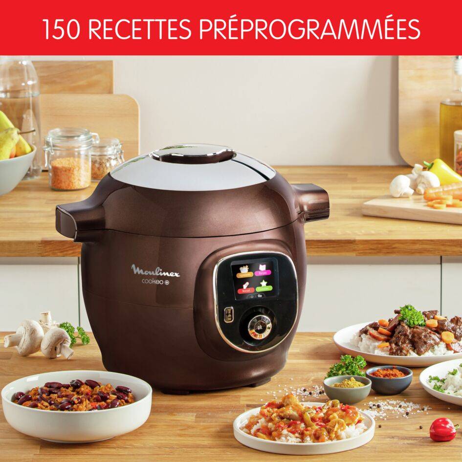Cookeo+ CE851910 Multicuiseur intelligent haute pression - 6 programmes - 150 recettes