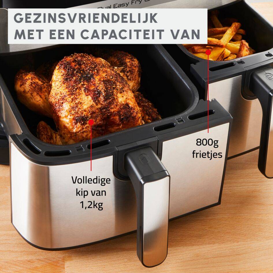Dual Easy Fry & Grill EZ905D20 Air fryer - 8 programma's - 5,2L + 3,1L