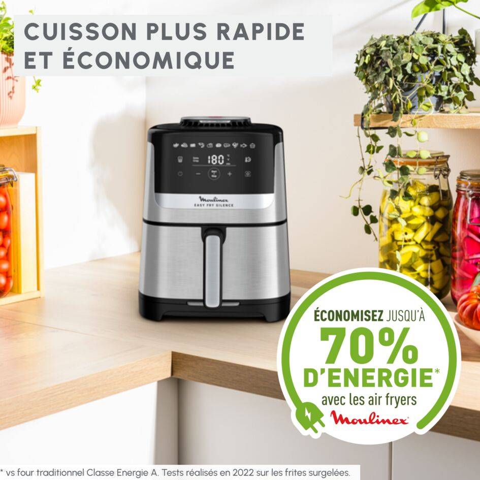 Easy Fry Silence EZ552DF0 Air fryer - 10 programmes - 5L - Technologie Silencieuse