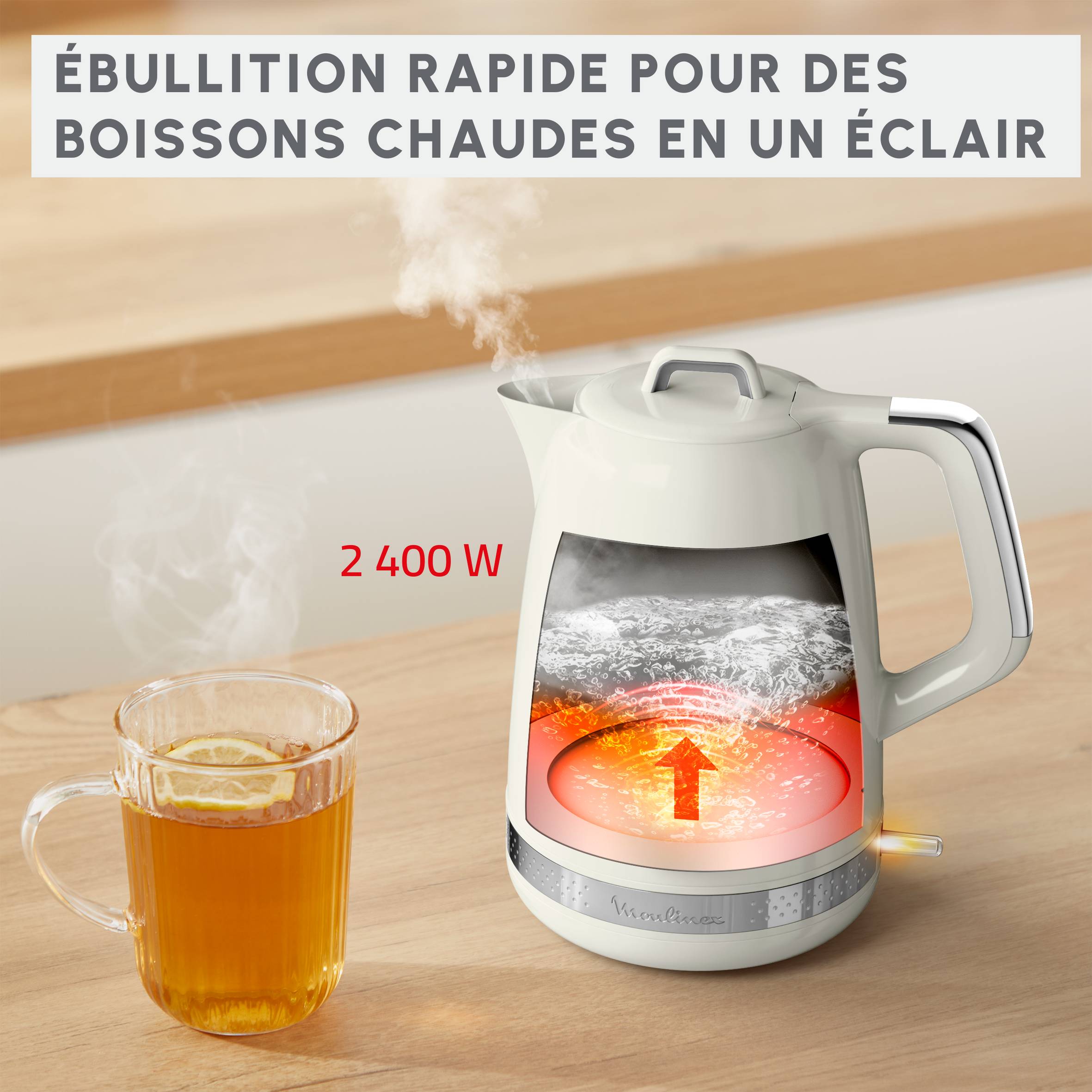Soleil, Bouilloire électrique 1,7 L, Contrôle de la température, 2 400 W