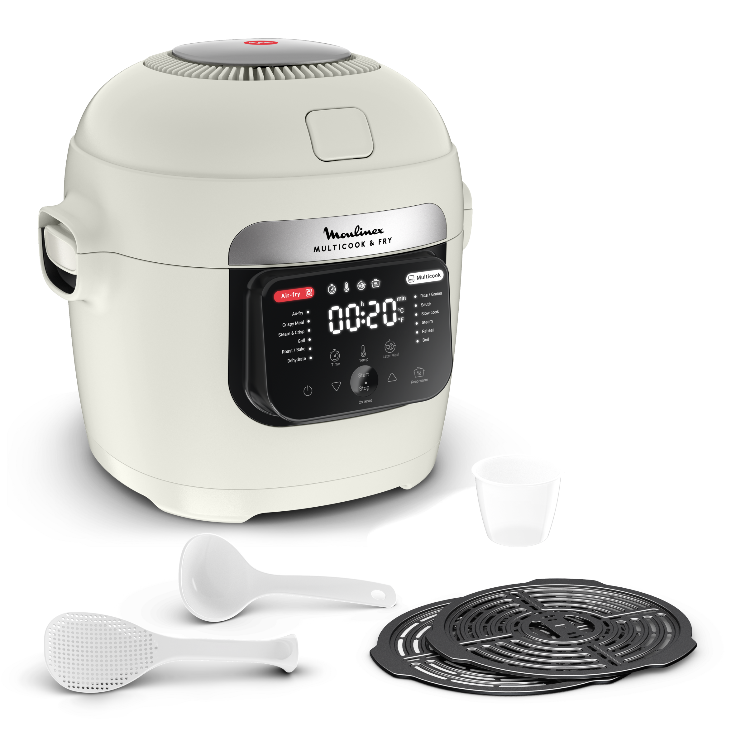 Multicook & Fry, heteluchtfriteuse en multicooker, 12 automatische programma's, knapperige resultaten