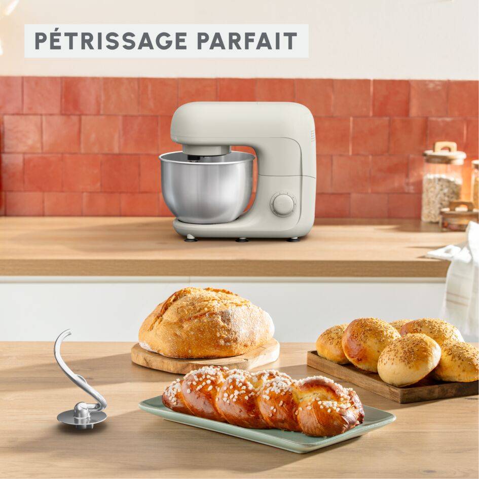 Bake Essential QA160110 Robot pâtissier - 800W - kit de pâtisserie - 4.8&nbsp;L - 6 vitesses