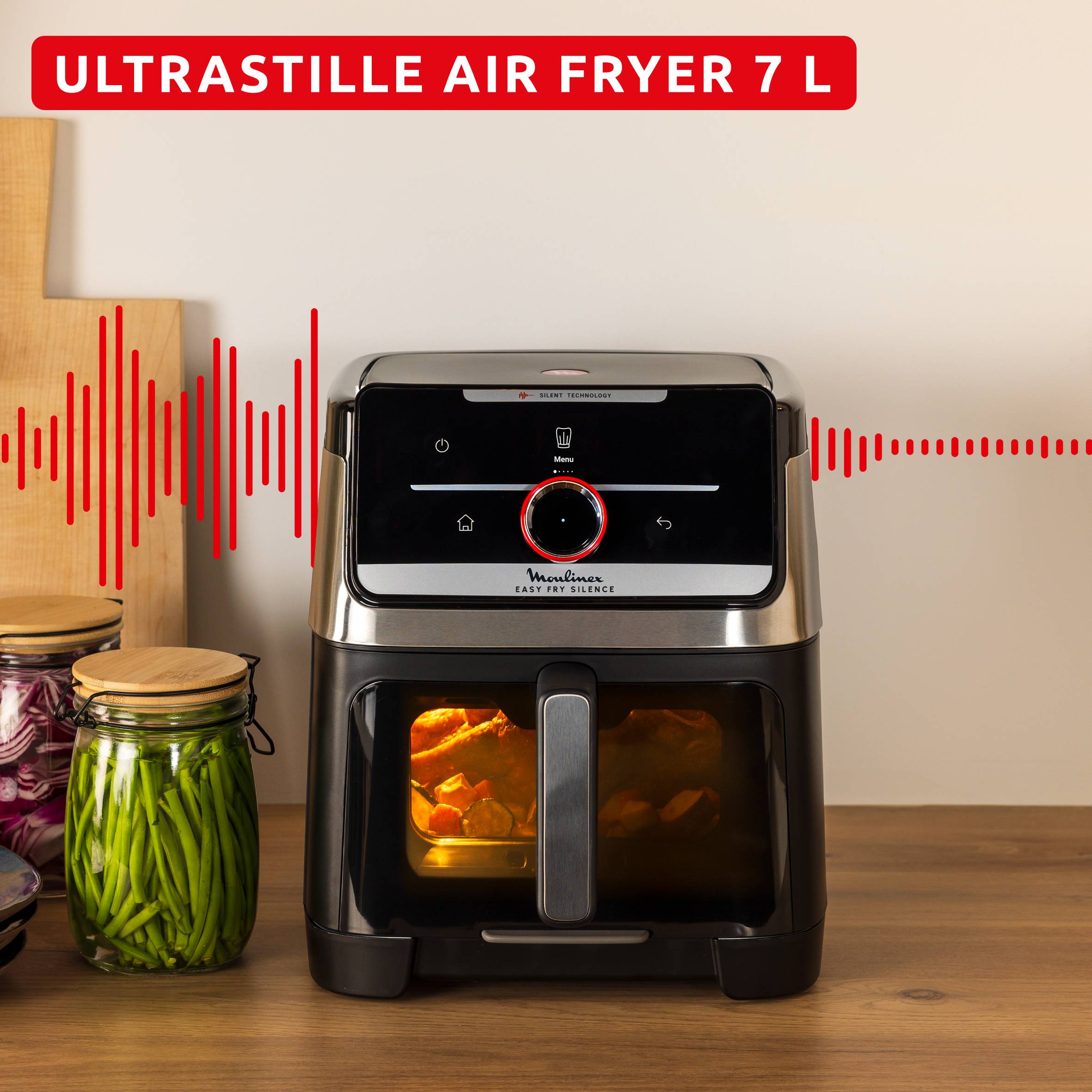 Easy Fry Smart & Silence XXL EZ876DF0 Air fryer - Smart Assist - 7L - Stille technologie