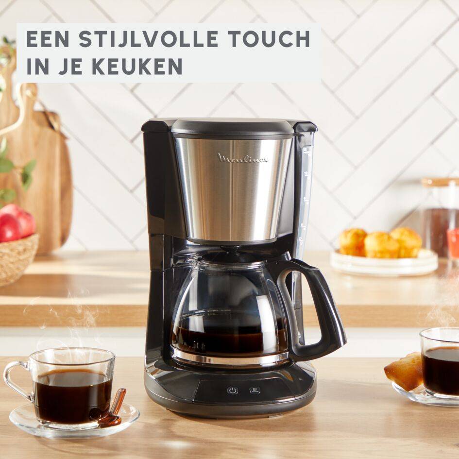 Subito, filterkoffiezetapparaat, optionele warmhoudfunctie, modern ontwerp, zwart en inox