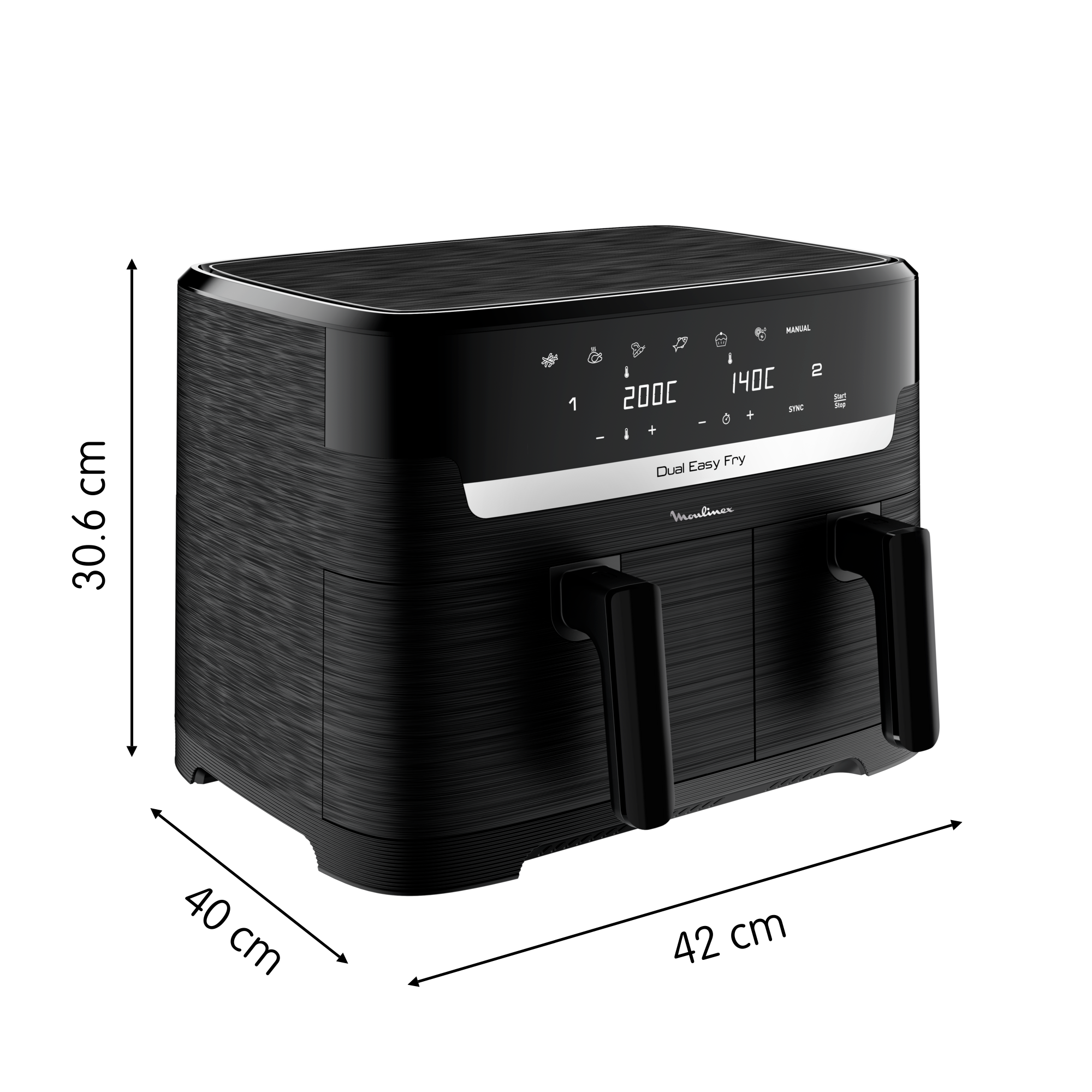 Dual Easy Fry, Air Fryer, 8.3 L, deux tiroirs