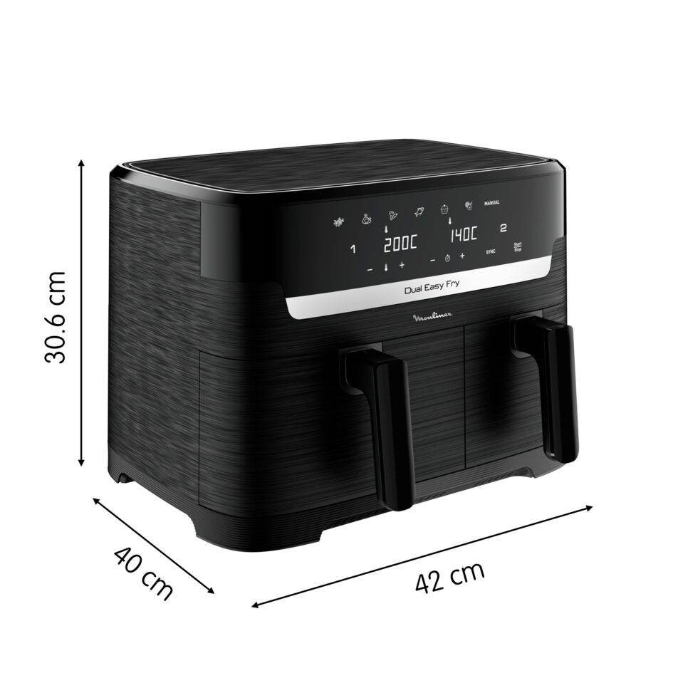 Dual Easy Fry, Heteluchtfriteuse, 8.3 L, Twee lades