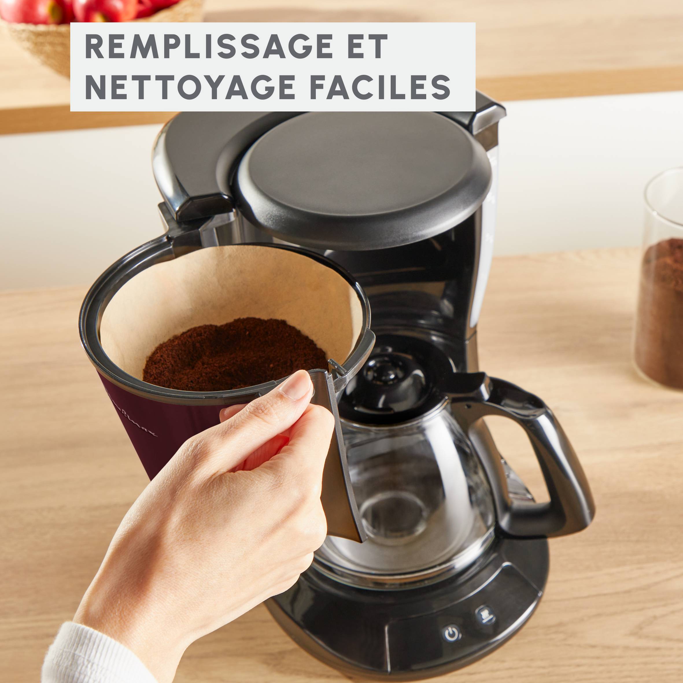 Subito, Cafetière filtre Moulinex noire finition inox rouge