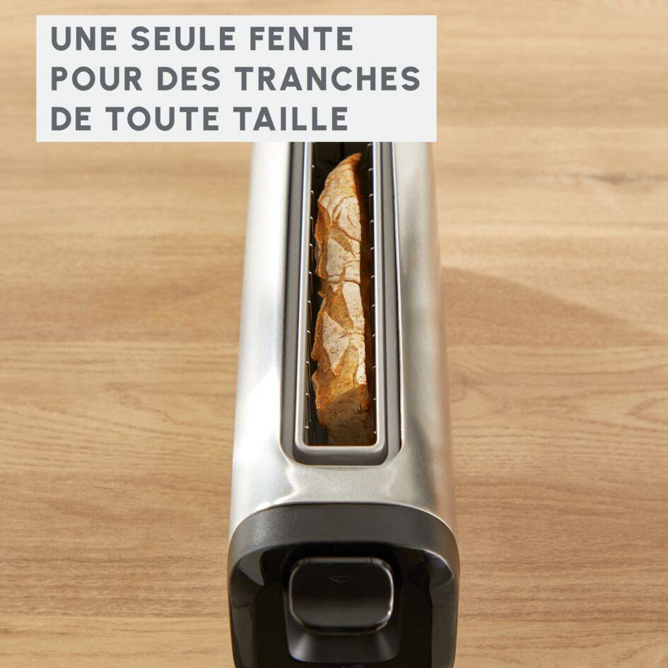 Subito, Grille-pain longue fente, Dorage plus rapide, Économies d'énergie, Noir et inox