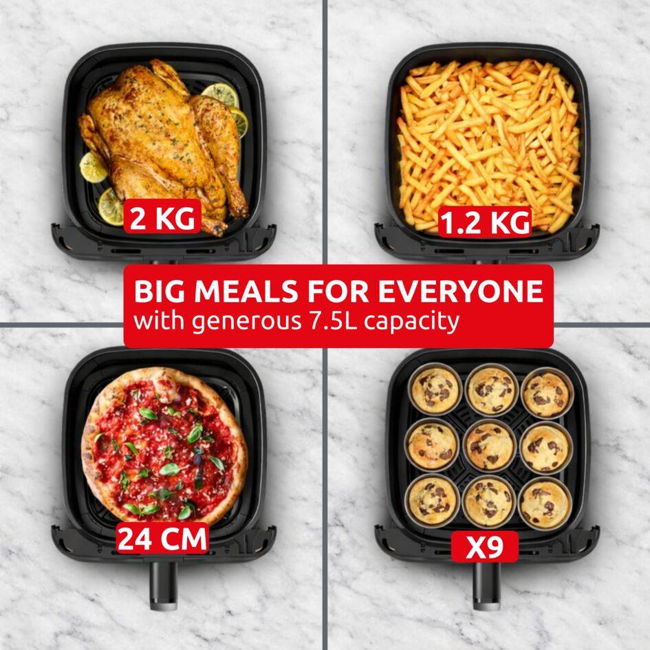 Easy Fry Mega Compact, Air fryer, XL 7.5L capacity, Detachable front