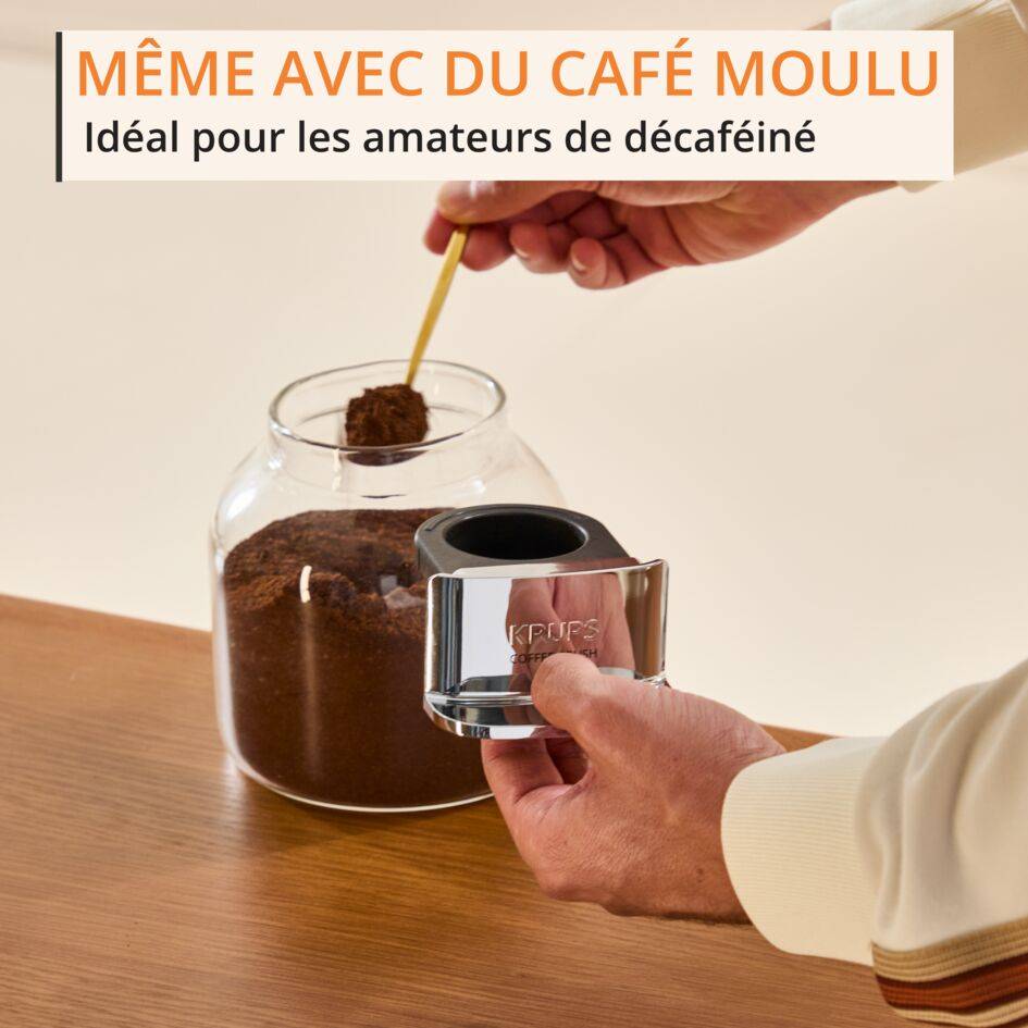 Coffee Crush Experience SA403BE0 Machine à café à grains automatique - Design compact - Cold brew et buse vapeur