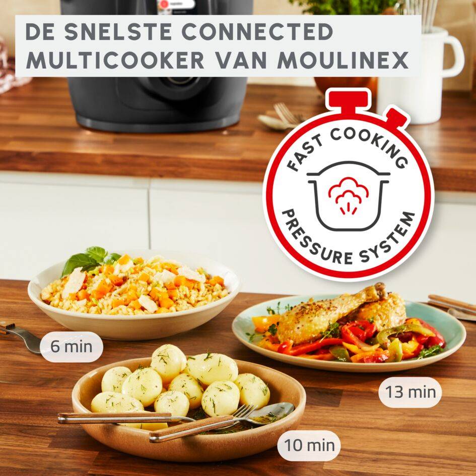 Cookeo wifi 9-in-1, multicooker, 9 bereidingsstanden, snelkookpan, slowcooker