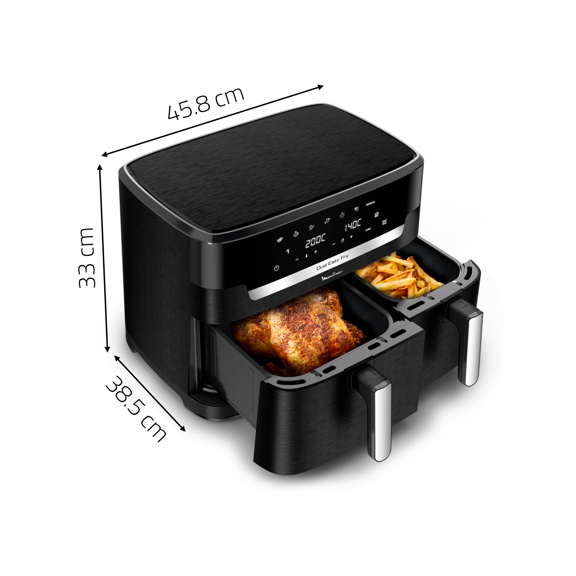 Dual Easy Fry & Grill XXL EZ9428F0 Air Fryer - 7 programma's - 6,5L + 4,5L