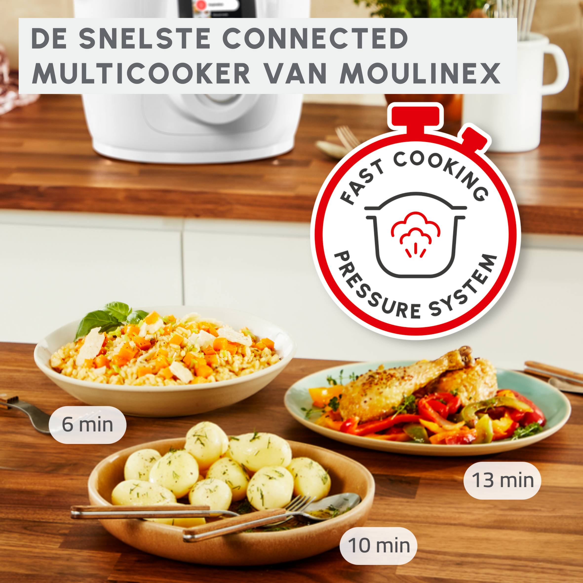 Cookeo Wifi 9-in-1 CE952110 Intelligente hogedruk multicooker - 9 programma's - Oneindig aantal recepten - Geconnecteerd