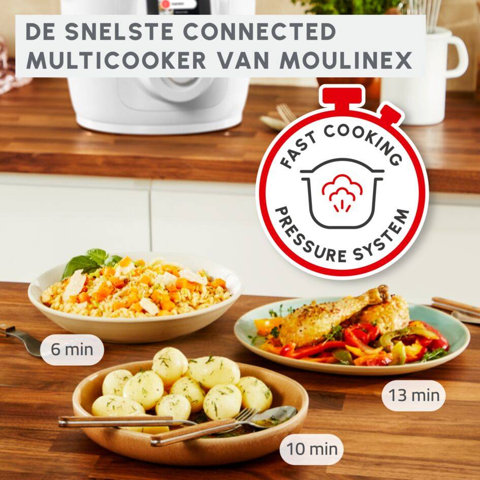 Cookeo Wifi 9-in-1 CE952110 Intelligente hogedruk multicooker - 9 programma's - Oneindig aantal recepten - Geconnecteerd