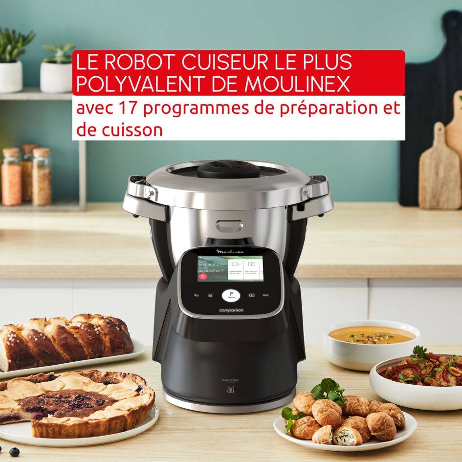 i-Companion Touch Pro HF93L8F0 Robot cuiseur - 17 programmes - 8 accessoires - Balance intégrée + Extension air fryer