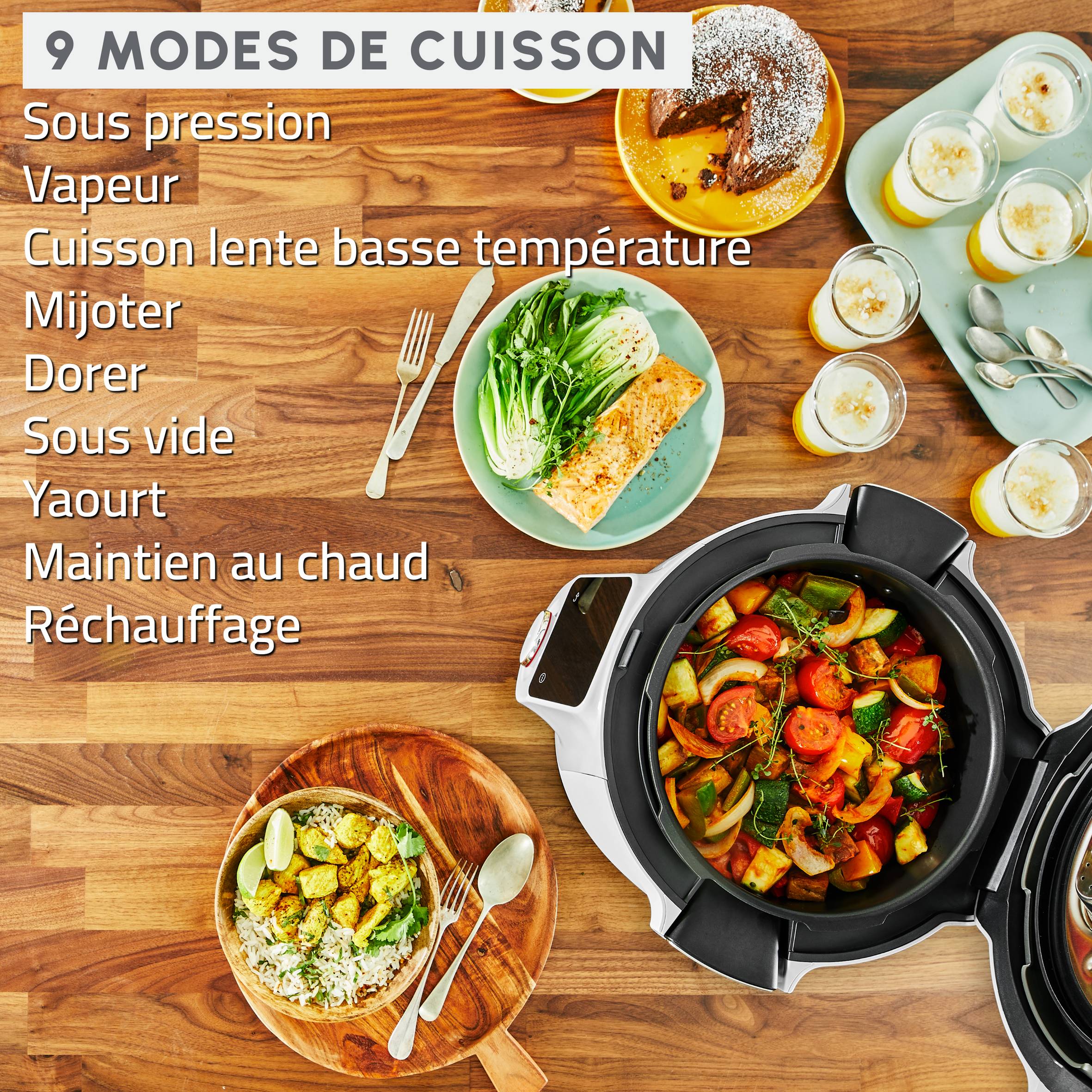 Cookeo Wifi 9-in-1 CE952110 Multicuiseur intelligent haute pression - 9 programmes - Recettes illimitées - Connecté