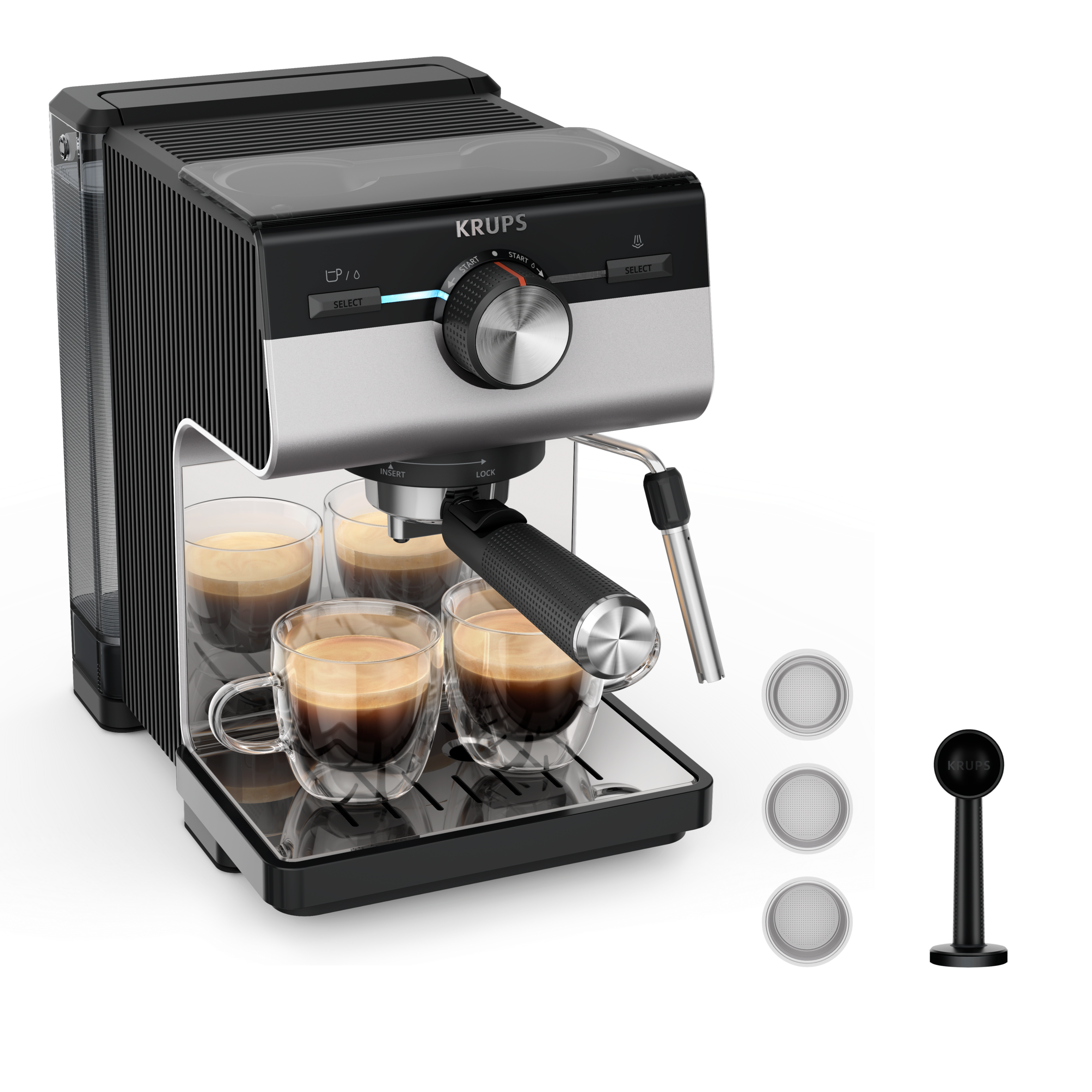 Authentic+ Inox XP384E Machine à espresso manuelle