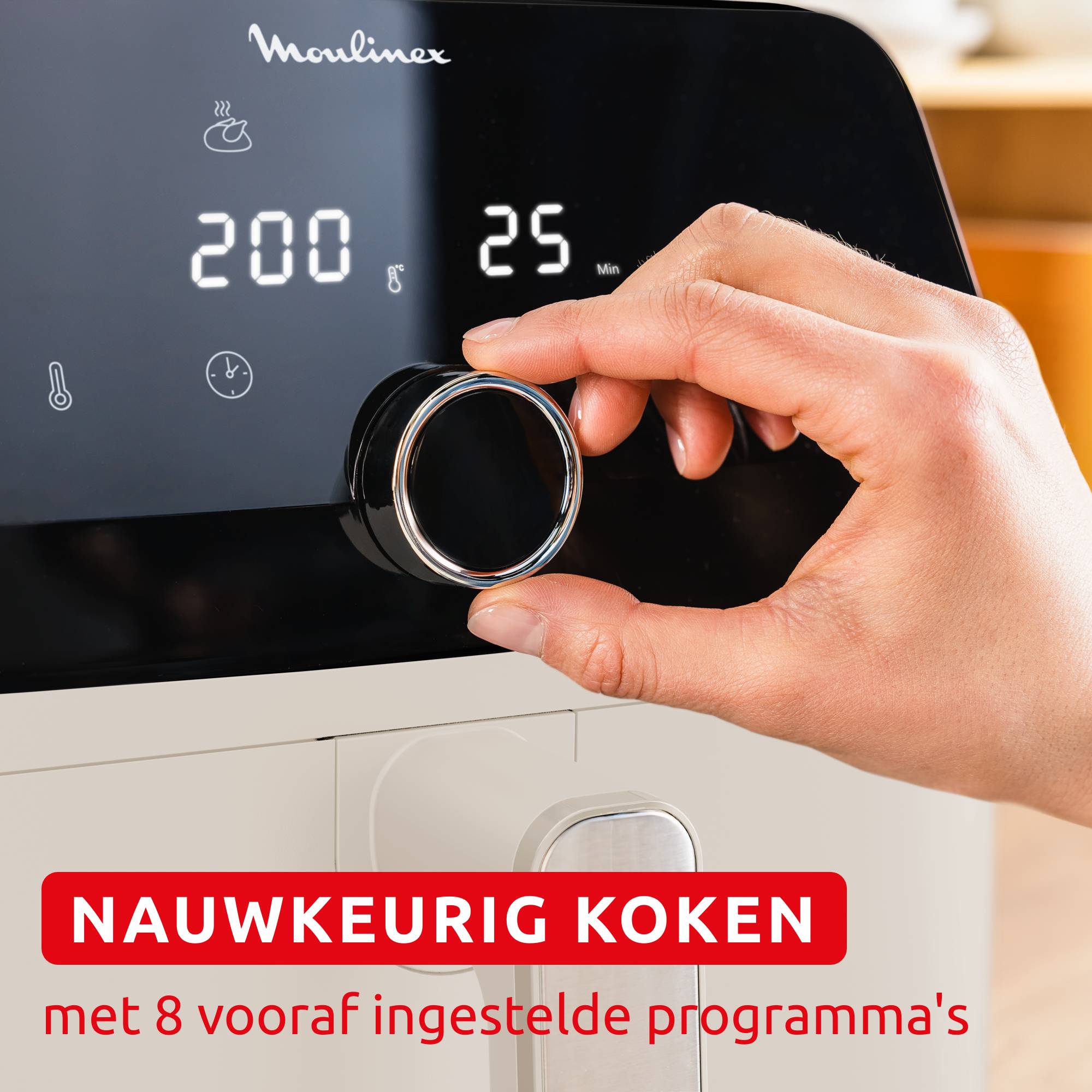 Easy Fry Mega, air fryer, extra grote inhoud 7,5 L, 8 vooraf ingestelde programma's