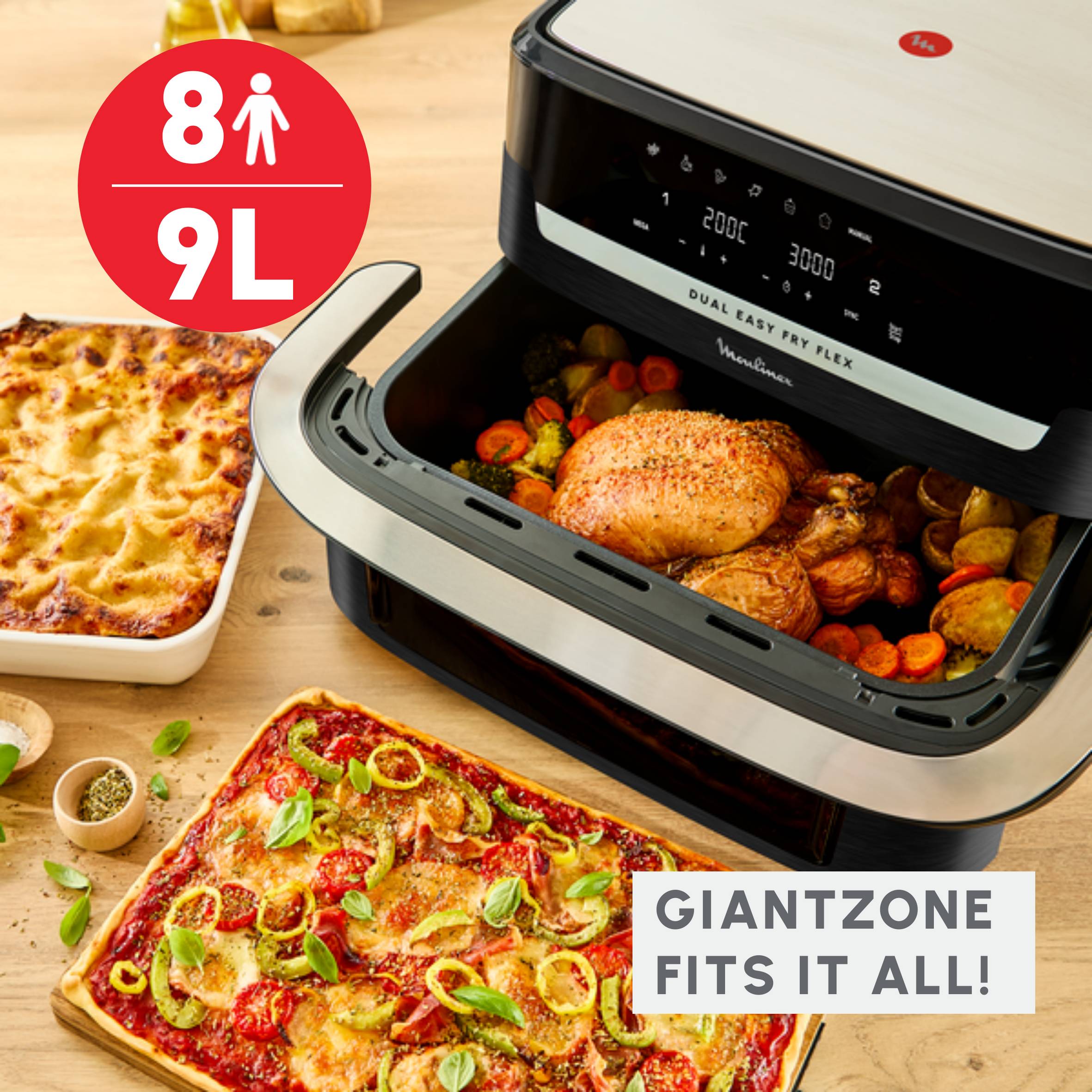 Dual Easy Fry Flex EZ9228F0 Air fryer - 7 programma's - 9L