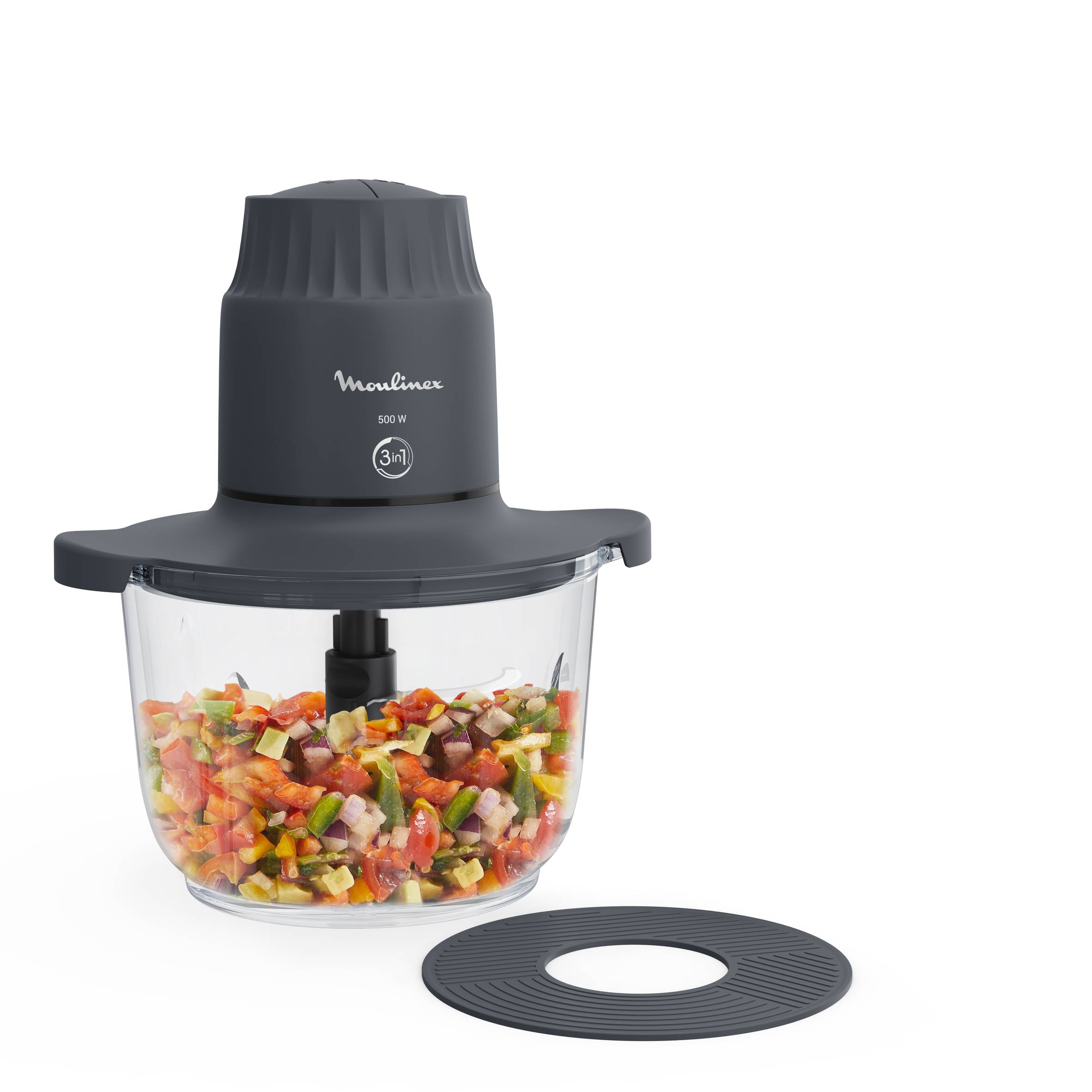 Hachoir avec bol en verre Choppeo DJ602110 Capacité de 1&nbsp;L, Verre borosilicate