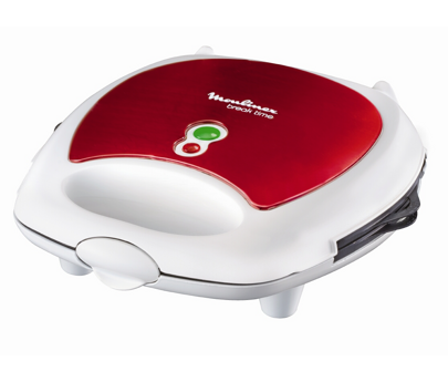 croque gaufres break time blanc/metal rubis