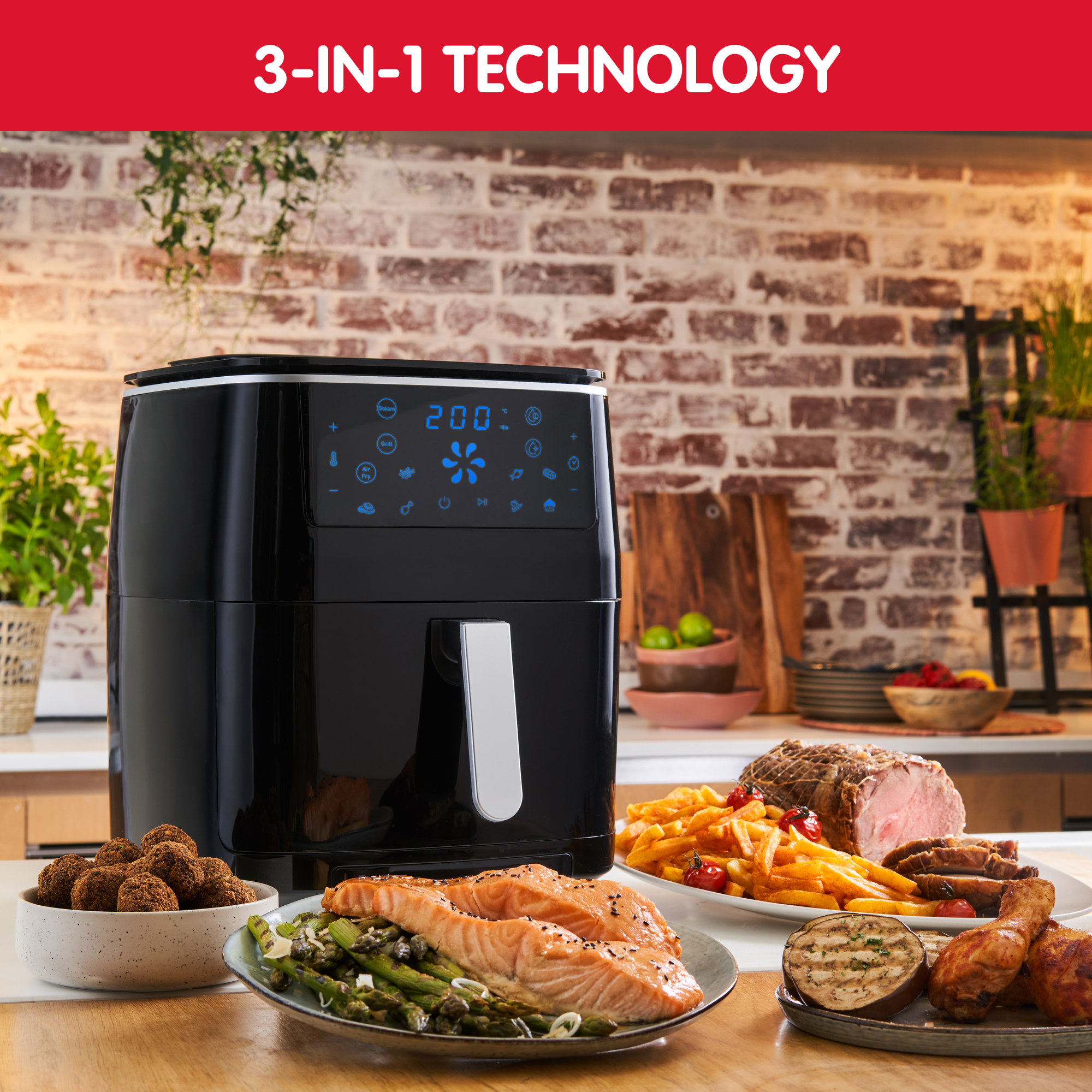 Easy Fry, Grill & Steam 3-in-1 AL201810 Air fryer - 7 programma's - 6,5L