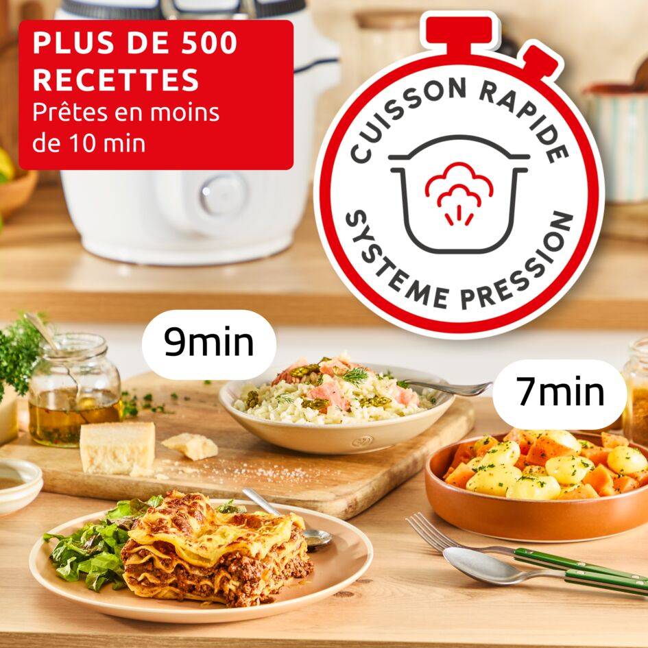 Cookeo Infinity CE9721F0 Multicuiseur intelligent haute pression + air fryer - 16 programmes - Recettes illimitées - Connecté