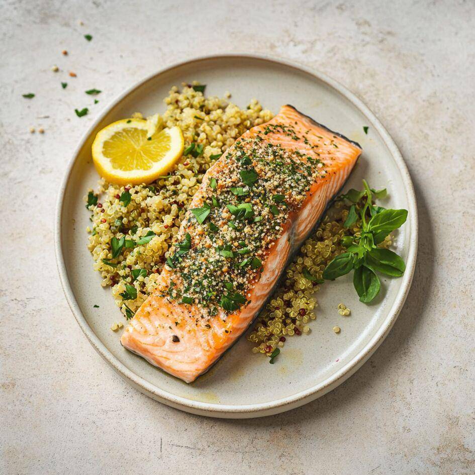 Saumon en croûte d'herbes et quinoa - Recette Cookeo Infinity 17in1 | Moulinex