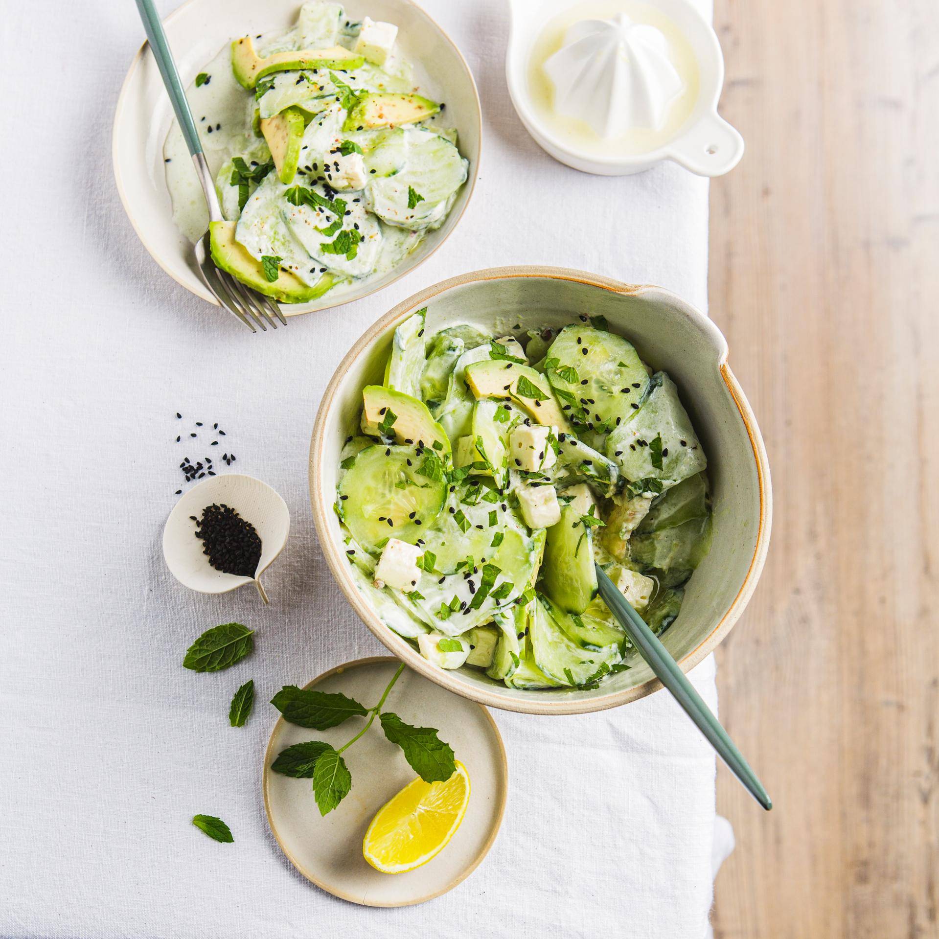Salade de concombre, yaourt et citron - Recette Companion | Moulinex