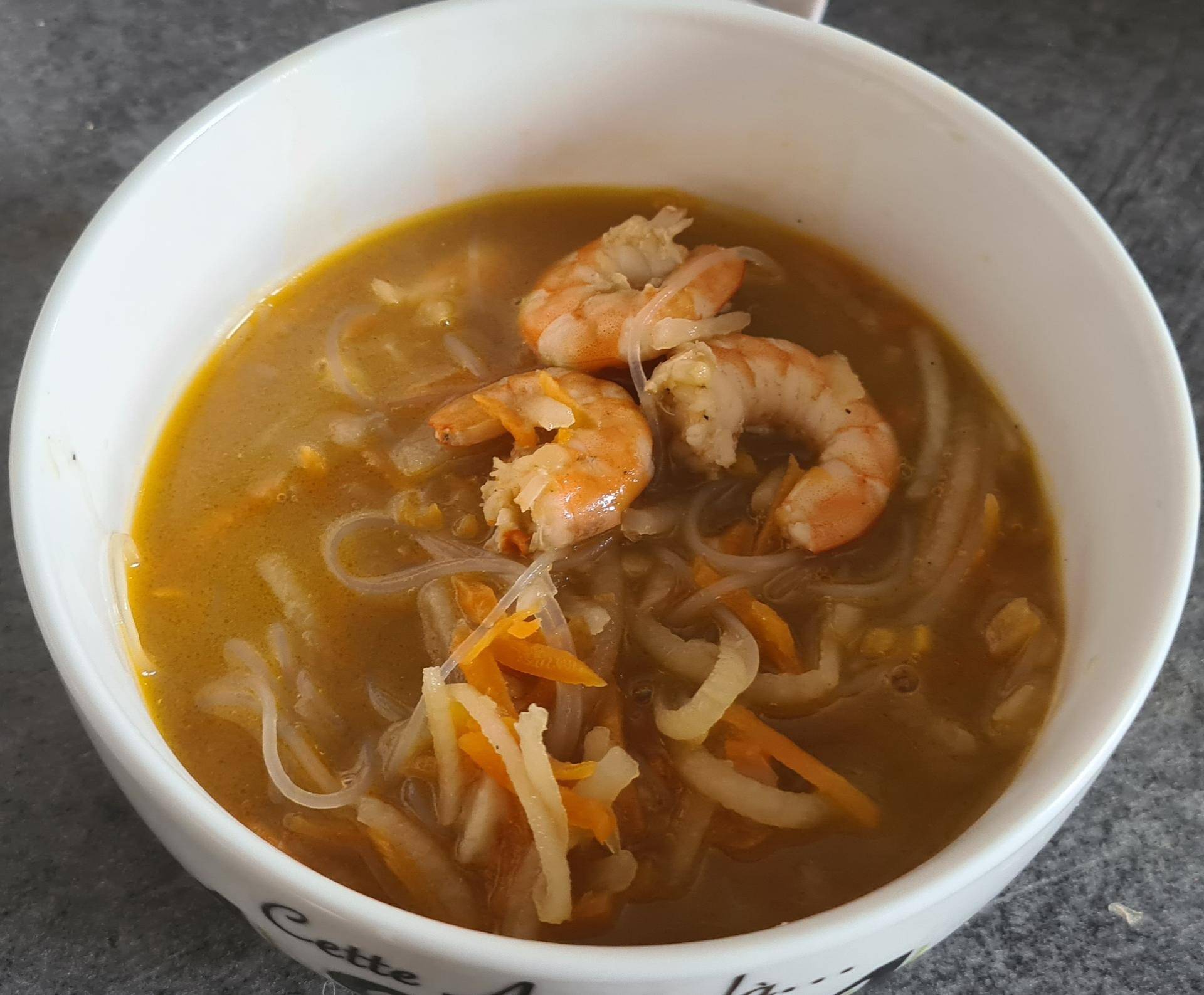 Soupe asiatique de crevettes et vermicelles d'haricots mungo - Recette Companion Connect XL | Moulinex