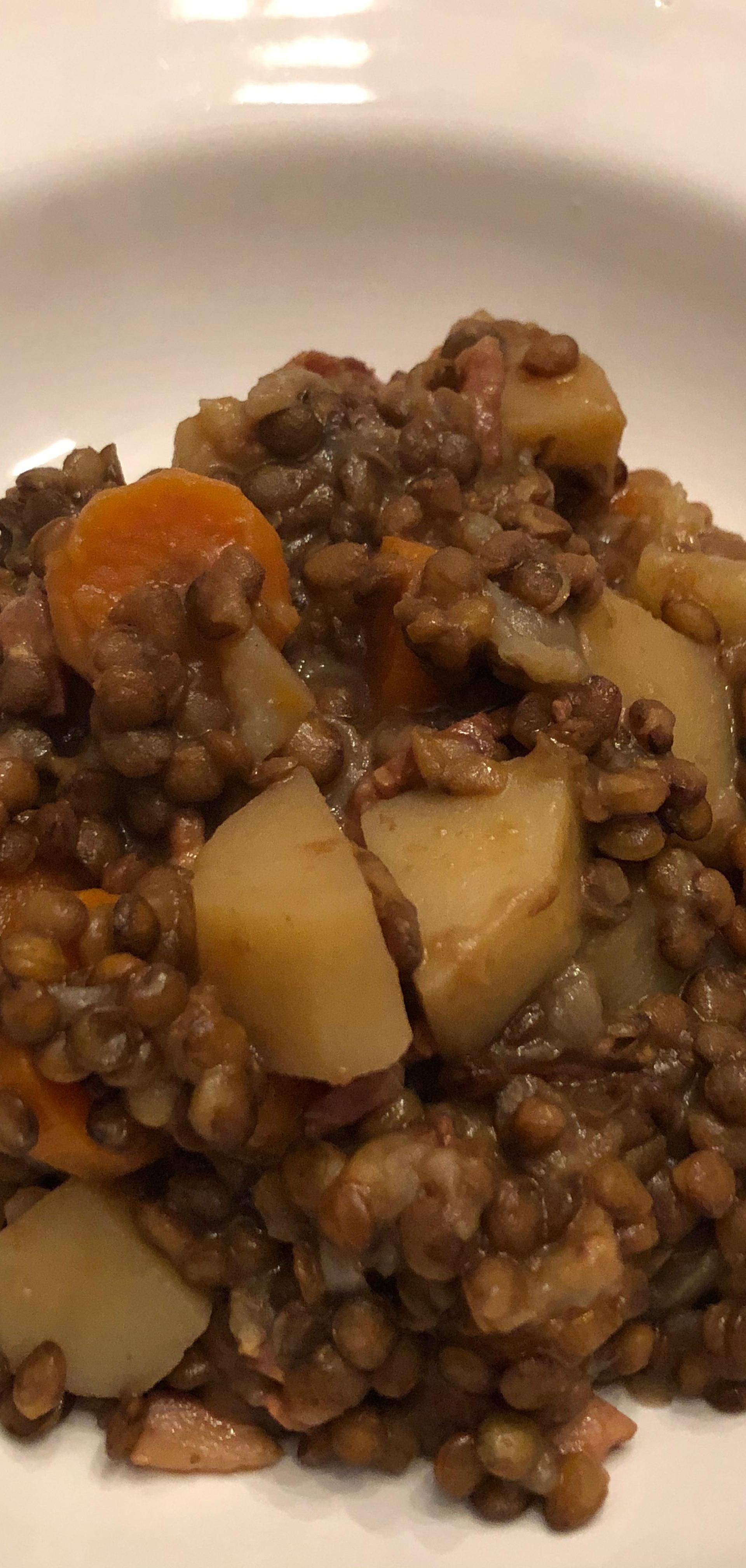 Lentilles Carottes Pommes de terre Lardons - Recette Cookeo V3 | Moulinex