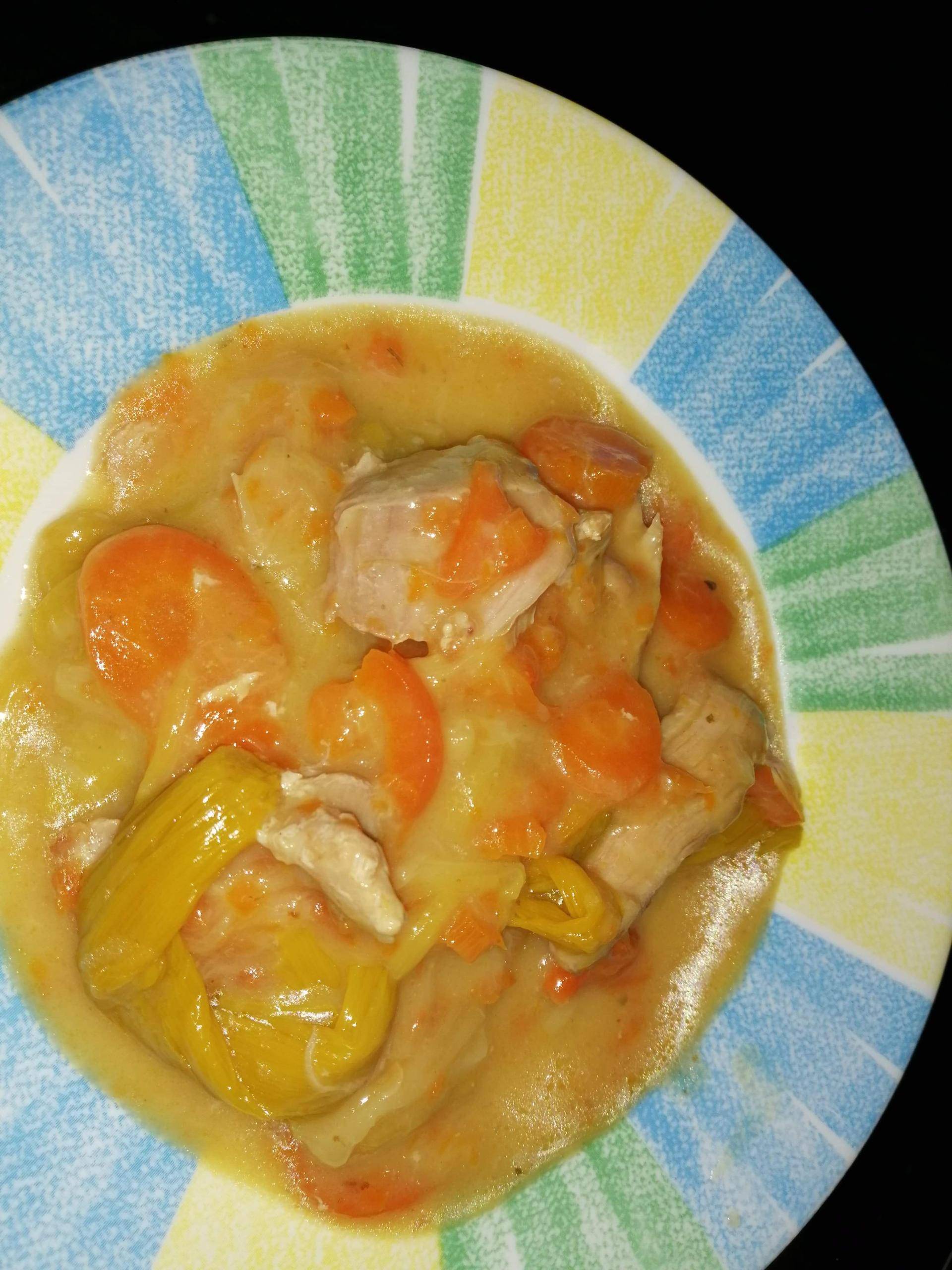 Blanc de poulet aux poireaux et carottes. - Recette Cookeo | Moulinex