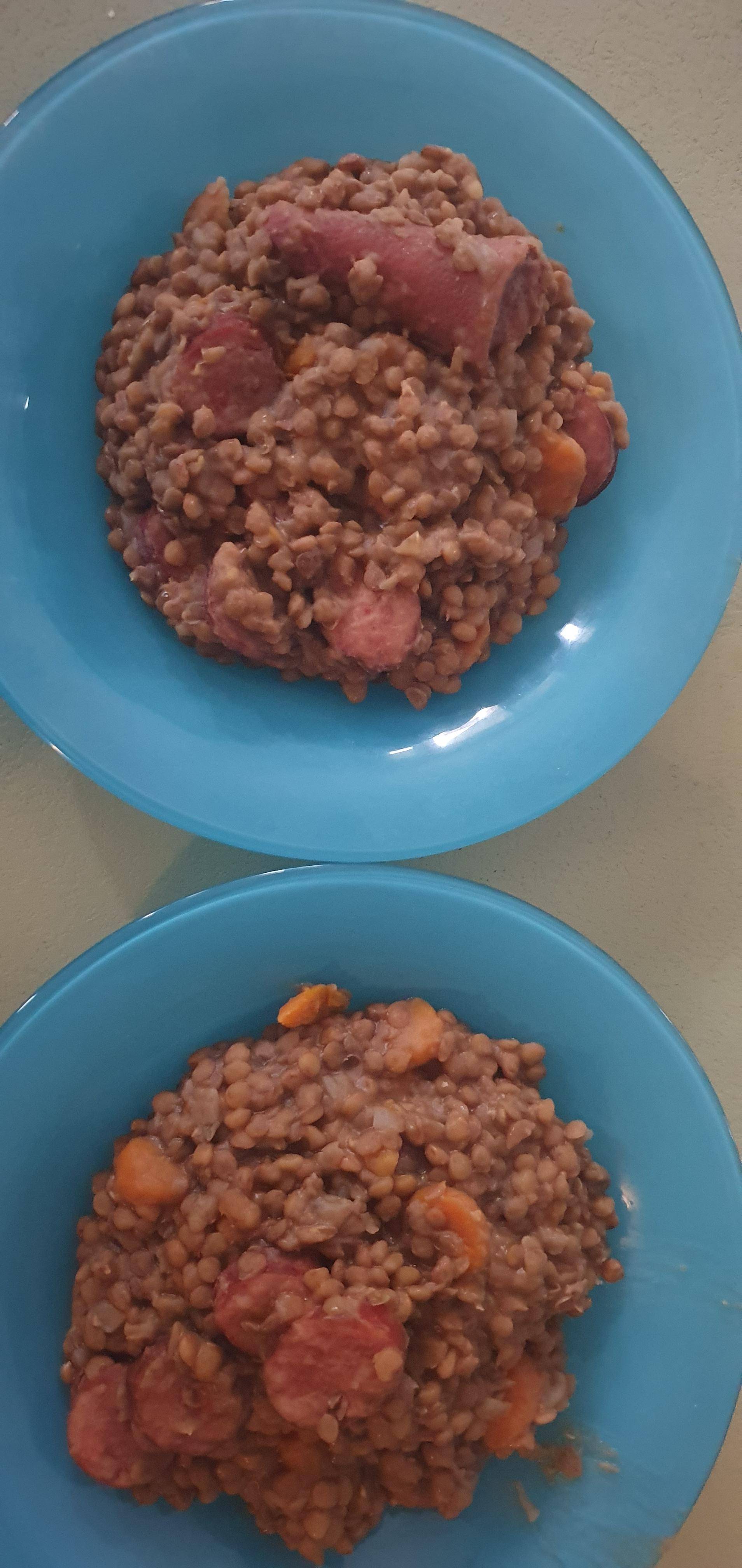 Saucisse lentilles et saucisses fumées - Recepten Cookeo | Moulinex