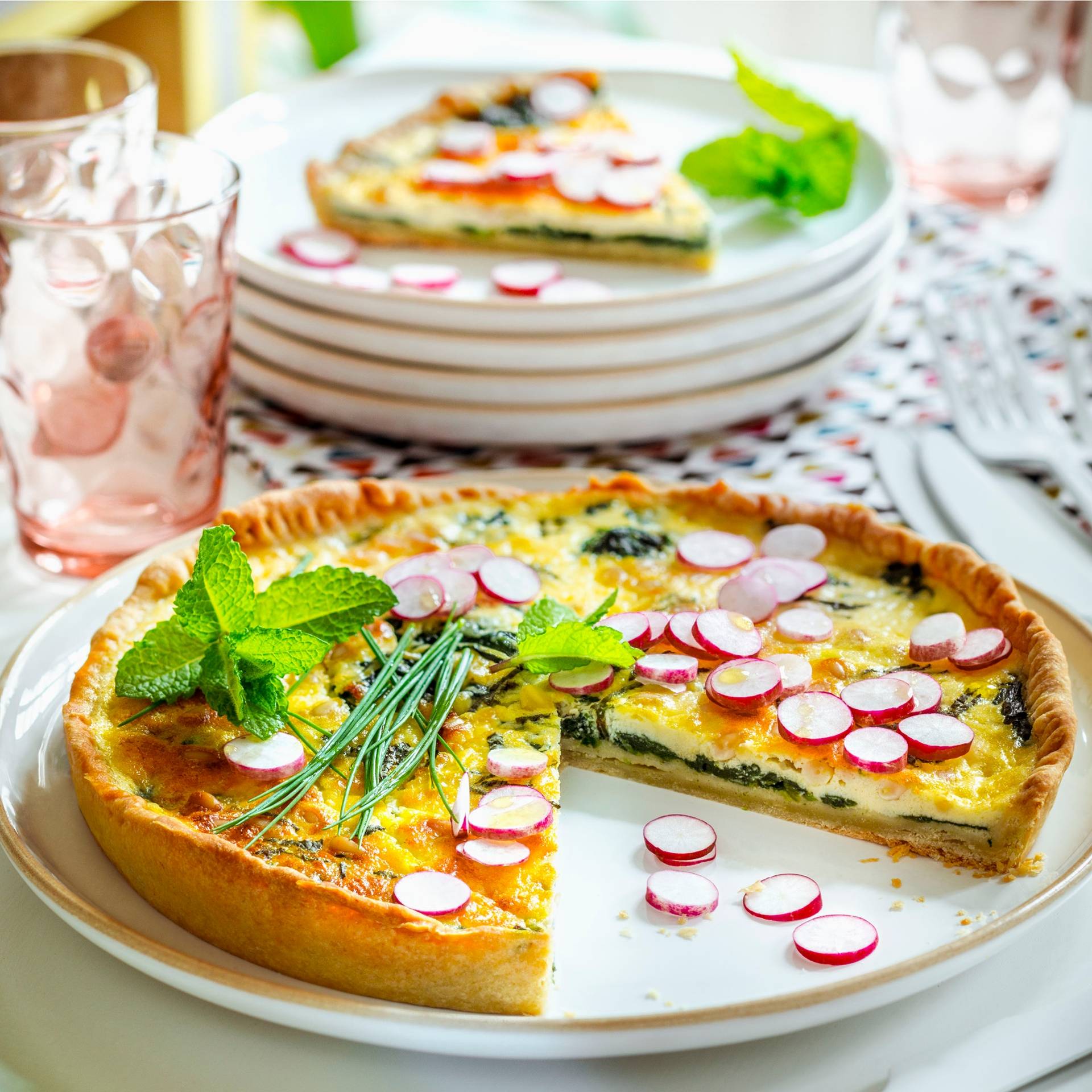 Quiche aux épinards, ricotta et pignons de pin - Recette Companion Connect | Moulinex