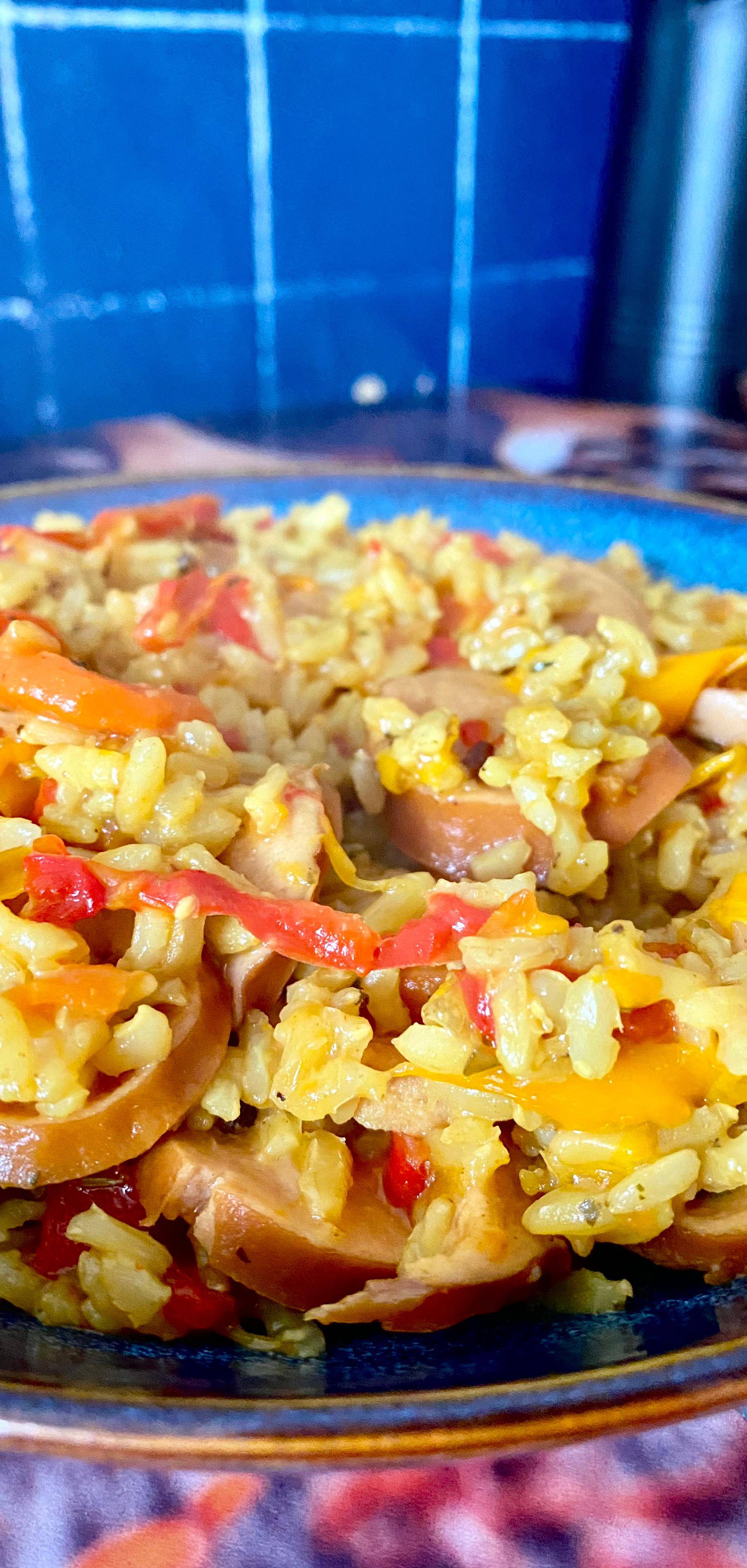 Saucisse Strasbourg avec ses légumes et riz complet - Recette Cookeo | Moulinex