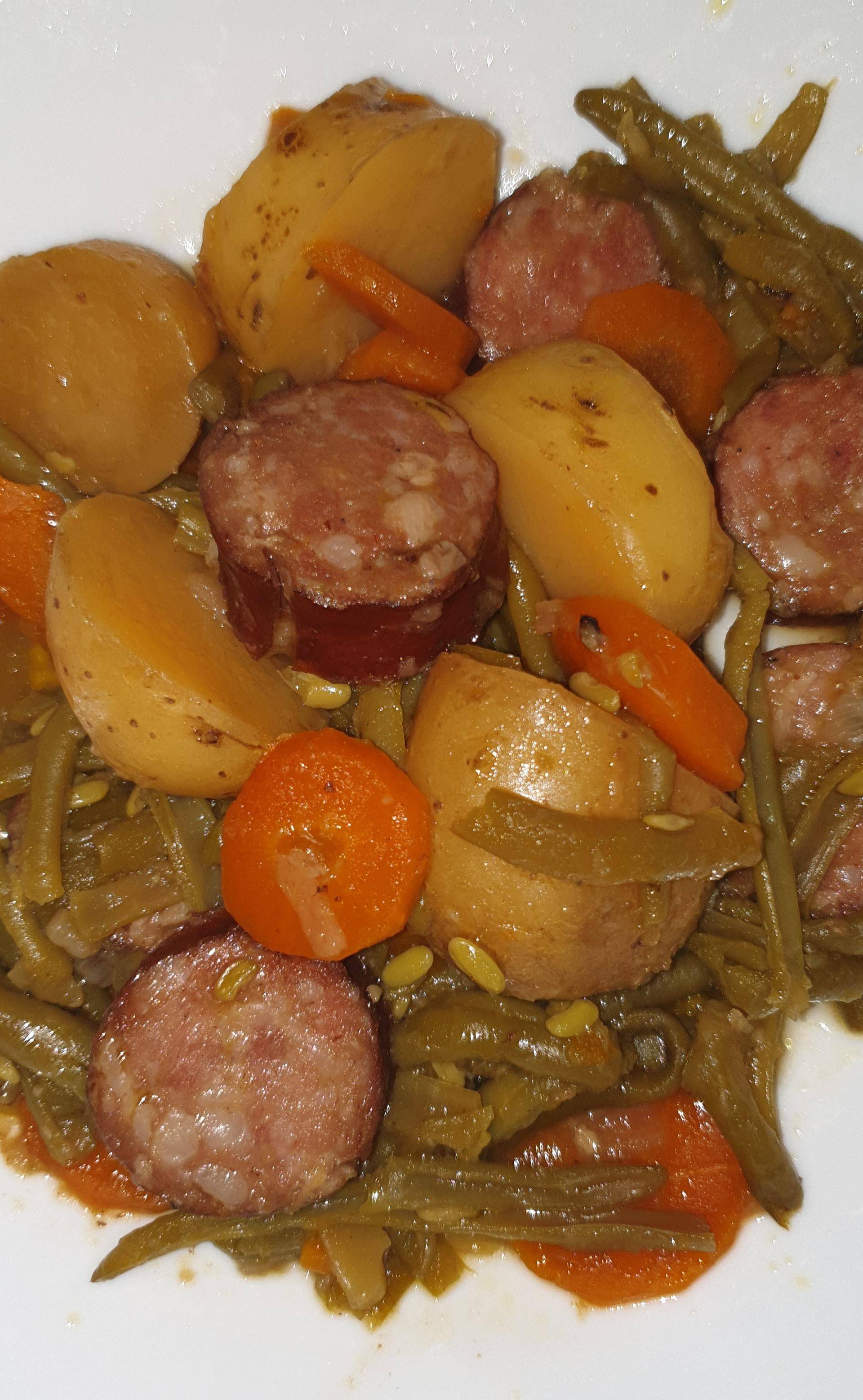 POÊLÉE de HARICOTS et SAUCISSE FUMÉE - Recette Cookeo | Moulinex
